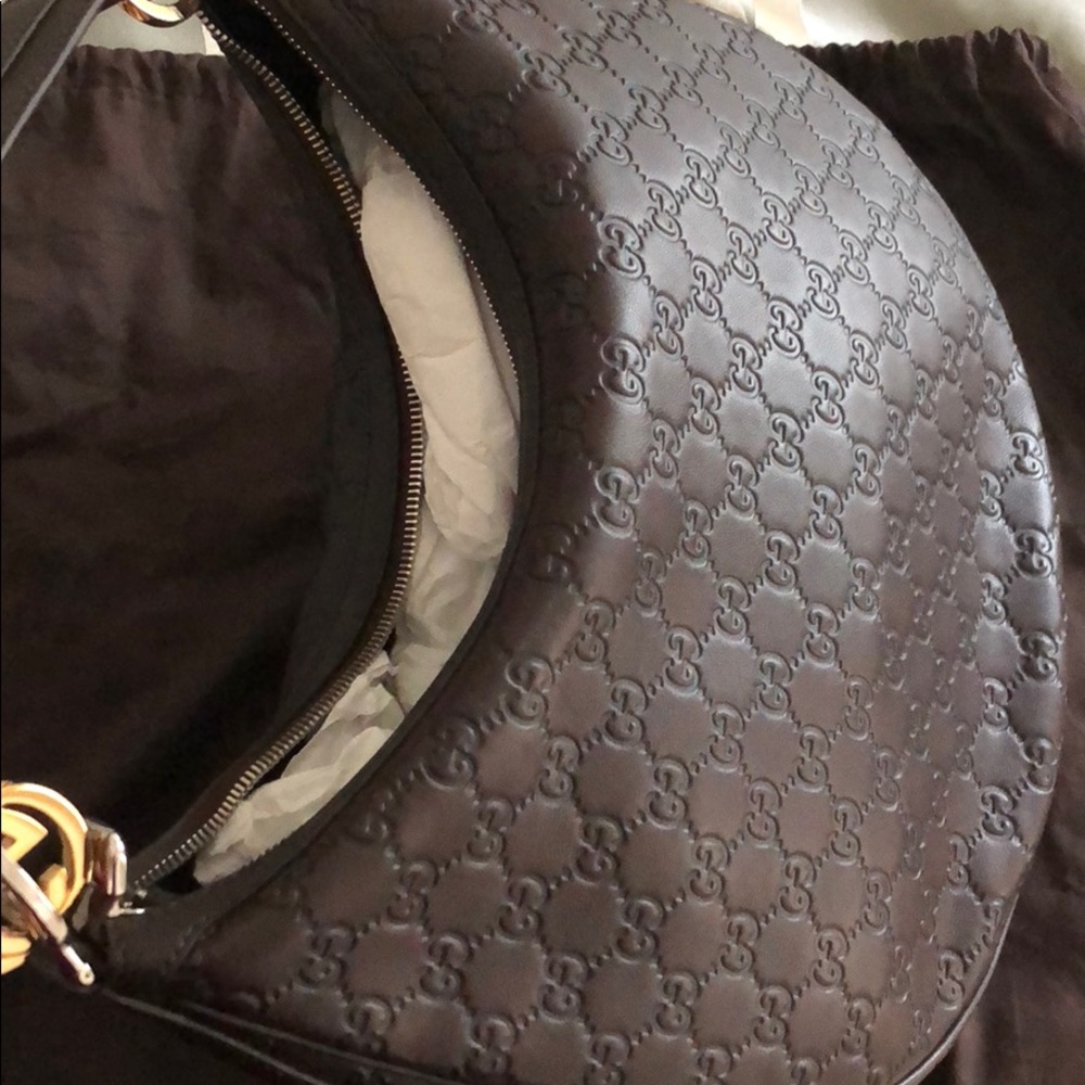 Brand new brown Guccissima twin G hobo bag.
